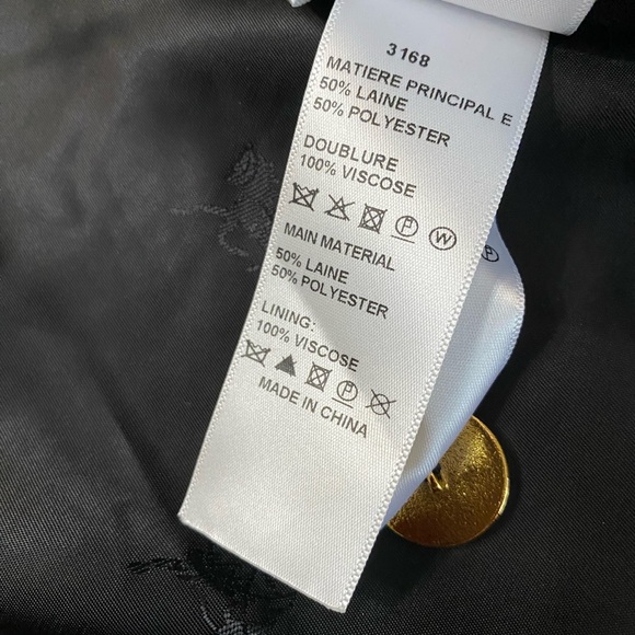 Black Tweed Wool Blend Cropped Women’s Blazer size S - Picture 9 of 16